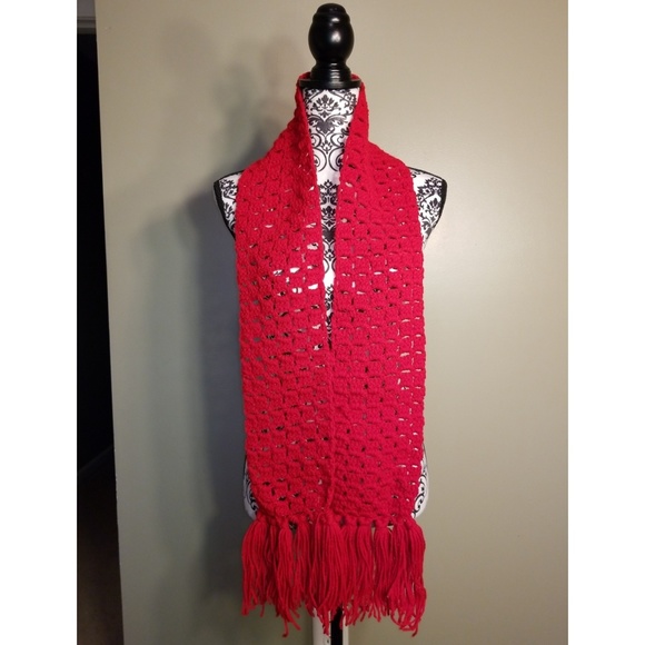 Crochet Scarf|Red - Picture 2 of 3